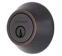 BRINKS - Single Cylinder Deadbolt - Keyed Front Door Lock with ANSI Grade 2 Security - Home Improvement - Residential Protection - Tuscan Bronze