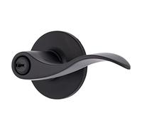 BRINKS - Transitional Keyed Entry Wave Door Lever, Matte Black - Designed for Traditional and Transitional Homes and Blends Seamlessly with Interior Décor