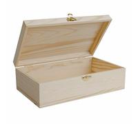 Brinny Wooden Box with Hinged Lid 25x15x8cm Gift Storage Box Unfinished Unpainted Keepsake for Jewelry Art Hobbies DIY lovers and Home Storage