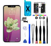 Brinonac for iPhone X Screen Replacement Kit, 5.8" Full HD Retina LCD Display COF Touch Screen Digitizer Assembly Set with Repair Tools, Waterproof Adhesive, Tempered Glass