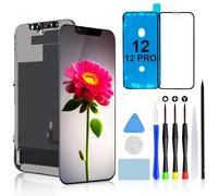 Brinonac Screen Replacement for iPhone 12/12 Pro, 6.1 Inch Full HD LCD Screen, Touch Digitizer Mounting Kit with Repair Tools and Screen Protector