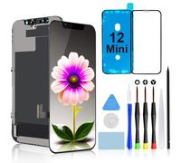 Brinonac Screen Replacement for iPhone 12 Mini, 5.4 inch Full HD LCD Screen Digitizer Assembly with Repair Tools and Screen Protector