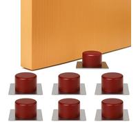 Brinox Adhesive Door Stop Brown | Pack of 6 Units | Rubber Shock Absorber and Stainless Steel Base 45x45x21mm