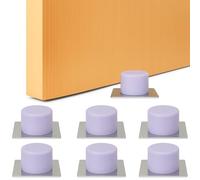 Brinox Grey Adhesive Door Stop | Pack of 6 Units | Rubber Shock Absorber and Stainless Steel Base 45x45x21mm