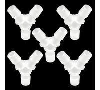 Brintek 1/2" Y Plastic Hose Barb Fitting Wye Shaped 3 Way Tubing Joint Splicer Mender Adapter Union for Oxygen Aquarium Liquid Air (Pack of 5)