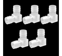 Brintek 3/4" Plastic Hose Barb 90 Degree Elbow L Fitting 2 Way Tubing Joint Splicer Mender Adapter Union for Oxygen Aquarium Liquid Air(Pack of 5)