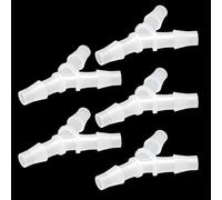 Brintek 5/16" Y Plastic Hose Barb Fitting Wye Shaped 3 Way Tubing Joint Splicer Mender Adapter Union for Oxygen Aquarium Liquid Air (Pack of 5)