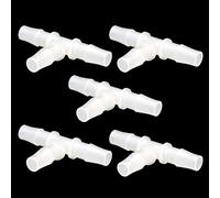 Brintek Plastic 3/8" Tee Fitting Equal Barb 3 Way Hose Joint Splicer Mender Union Adapter for Oxygen Boat Aquarium Liquid Air (Pack of 5)