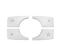 Briny River 1 Set Car Center Console Multimedia Button Silver Decorative Sticker Compatible with Mercedes-Benz ML GL