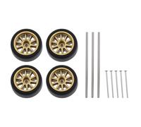 Briny River 1 Set HO Scale Road Racing Gold Wheel with Tires Axles Compatible with Aurora T-Jet Rrr Model Car Racing