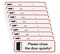 Briny River 10pcs 196x65mm "Please Close The Door Quietly!" Sign Self-Adhesive Sticker PVC