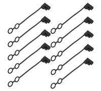 Briny River 10pcs 2 Pin SAE Waterproof Dust Cover Cap 4.5 Black PVC Terminal with Tether 125mm
