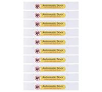 Briny River 10pcs Automatic Door Sticker, 5 x 1 Inches, Yellow, Vinyl, Waterproof, UV Resistant, Safety/Warning, Outdoor Use