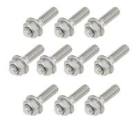 Briny River 10pcs M8x1.25 Motorcycle Exhaust Studs Flange nuts Stainless Steel Compatible with YAMAHA RD200 RD400 YZ250