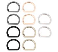Briny River 10pcs Metal Flat D Ring Spring Keyring Buckle Spring Snap Clip Buckle for Bags Purses