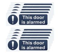 Briny River 10x "This Door is Alarmed" Sticker 100x30mm Vinyl Security Warning Sign Weatherproof & UV-Resistant for Indoor Outdoor