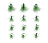 Briny River 12x Gold Bead Olive Green-Blue Flash Long-Legged Fly Barbed Hook 8 10 12 14 for Trout Salmon Fishing