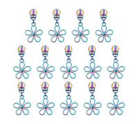 Briny River 14 Pieces Alloy Coloful Flower Zipper Pull 50mmx23.5mm Metal Zipper Sliders for Suitcases Jackets Bags Backpack