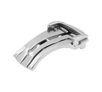Briny River 16mm Buckle Band Clasp Stainless Steel Compatible with Omega Seamaster Planet Ocean, Silver