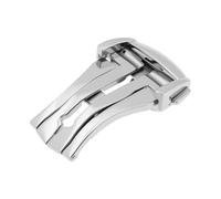 Briny River 18mm Buckle Band Clasp Stainless Steel Compatible with Omega Seamaster Planet Ocean, Silver