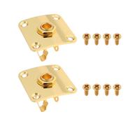 Briny River 2 pieces 1/4 output jack plate entrance jack sock, 35 x 25 x 10 mm, 6.35 mm, compatible with Les Paul gold