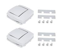 Briny River 2 Sets Car Latches Tool Box Lock 46x45mm Compatible with Har-ley Touring Street Electra Road Glide Silver
