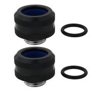 Briny River 2 x G1/4" Water Cooling Fittings for Rigid Tubes 14 mm Compatible with PC Black Liquid Cooling Systems