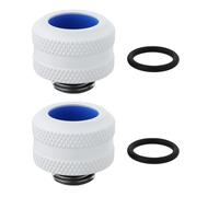 Briny River 2 x G1/4" Water Cooling Fittings for Rigid Tubes 14 mm Compatible with PC Liquid Cooling Systems for White