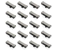 Briny River 20 Pcs SP3T 8 Pin 3 Position Horizontal Slide Switches THT 2mm Lever 12V 100mA for Low Current and Low Voltage Applications, 13x3.5x5.6mm