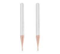 Briny River 2Pcs 1.0mm Ball Nose End Mill AlTiN Coated HRC55 Tungsten Carbide for CNC Engraving