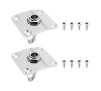 Briny River 2Pcs 1/4 Output Jack Plate Input Jack Socke 35x25x10mm 6.35mm Compatible with Les Paul, Silver