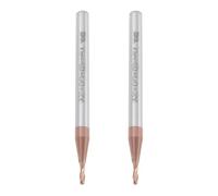 Briny River 2Pcs 1.5mm Ball Nose End Mill AlTiN Coated HRC55 Tungsten Carbide for CNC Engraving