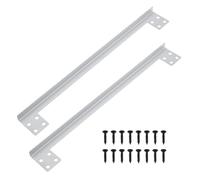 Briny River 2Pcs 11 Inch L-Shaped Security Reinforcement Striker Stainless Steel Door Latch Guard Plate with Srews for Hotel Toilet Bathroom 27.9x3.4x0.8cm