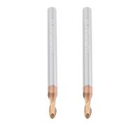 Briny River 2Pcs 3mm Ball Nose End Mill AlTiN Coated HRC55 Tungsten Carbide for CNC Engraving