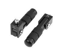 Briny River 2pcs 90° Folded Motorcycle Bike Rear Pedals CNC Aluminum Alloy Compatible with Honda Compatible with Kawasaki Black