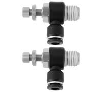 Briny River 2pcs Air Flow Control Valve Connector Push in Pneumatic Flow Control Valve 6mm Turn 1/4 Thread for Air Hose Quick Connection