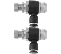 Briny River 2pcs Air Flow Control Valve Connector Push in Pneumatic Flow Control Valve 6mm Turn 3/8 Thread for Air Hose Quick Connection