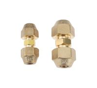 Briny River 2pcs Copper Pipe Extension Joint Connectors with Flare Nuts Suitable for Air Conditioner, Connector Diameter 3/8" 1/4"
