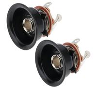 Briny River 2Pcs Guitar Recessed Cup Jack Plate Input Output Socket Compatible with Fender Telecaster 9.3x27.5mm Black