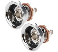 Briny River 2Pcs Guitar Recessed Cup Jack Plate Input Output Socket Compatible with Fender Telecaster 9.3x27.5mm Silver