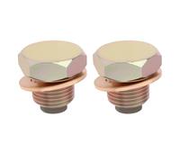 Briny River 2Pcs M14 x 1.25mm Engine Magnetic Oil Sump Drain Plug with Washer for Engine Oil Pan Drain Port