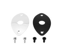 Briny River 2Pcs Metal Curved Oval Jack Plate 27x48.5mm for Electric Guitar and Bass, Black, Silver