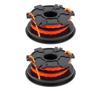 Briny River 2Pcs Spool with Nylon Line 2.4mm Compatible with Spear & Jackson SGT33N SPJGT26 SPJGT30, 5.5m Bright Orange Spiral Strimmer Cord