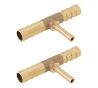 Briny River 2Pcs T-Shaped 3 Way Reducer Barb Hose Fitting 8mmx4mmx8mm for Connect Lines for Air Water Fuel Oil