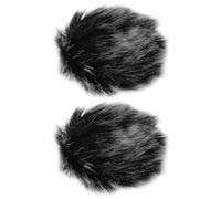 Briny River 2pcs Wind Protector for Microphone Anti-Pop Filter Cover Compatible with TASCAM X6 X8 Microphone (Pointed Wool White and Black)
