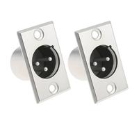 Briny River 2PCS XLR Male 3 Pin Chassis Panel Mount Connector Compatible with Mixer Amplifier Audio Interface