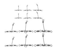 Briny River 30pcs T-Type Glowing 3-Way Cross-Line Swivels 6 Specifications Compatible With Soft Bait Hard Bait Lead Hook Spinners For Night Fishing Glow Beads Swivel