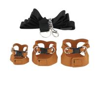 Briny River 3Pcs Small Animal Vest Harness Leash Set with Adjustable Leash for Squirrels Gerbils Chinchillas Rat, Brown S/M/L