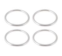 Briny River 4Pcs 316 Stainless Steel Round Ring ID 50mm Thick 5mm Welded O-Rings Marine Rope Webbing Mooring