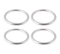 Briny River 4Pcs 316 Stainless Steel Round Ring ID 50mm Thick 6mm Welded O-Rings Marine Rope Webbing Mooring